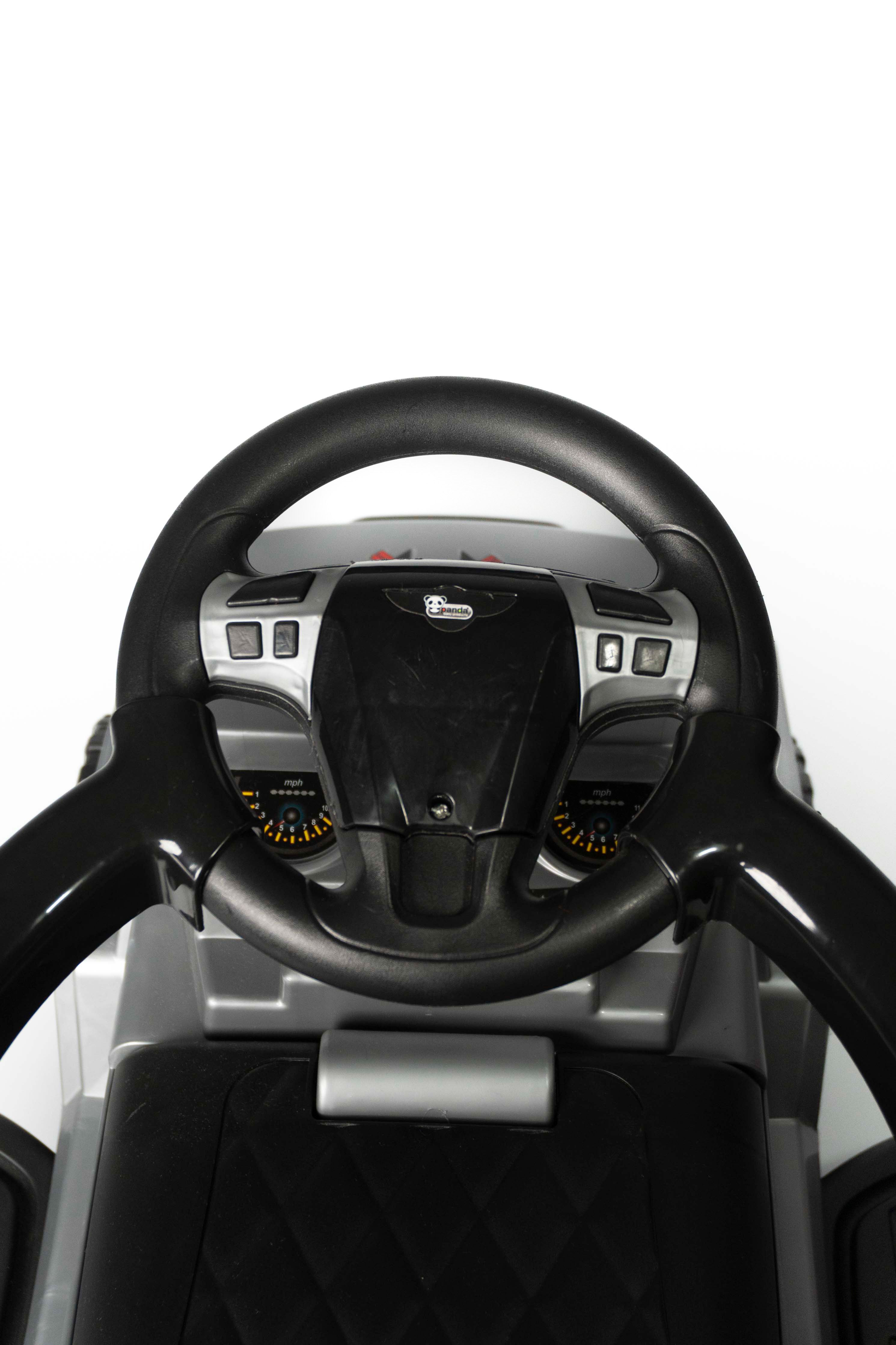 Grey Coloured Ride on with Push Bar Handle